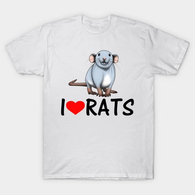 I LOVE RATS - Blue husky T-Shirt by YashaSnow